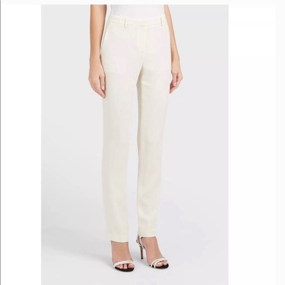 THEORY HARTSDALE PANTS NWT STRAIGHT CROPPED IVORY - Picture 2 of 8